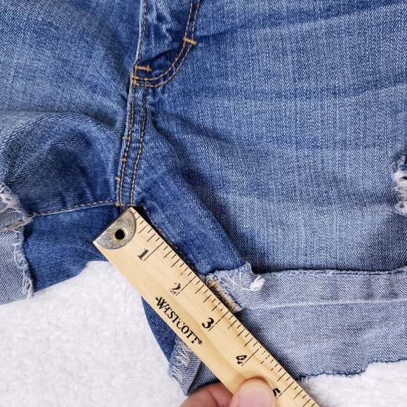 Abercrombie Fitch Distressed Jean Shorts Rolled Hem Casual Grunge Women Size 4 - Picture 4 of 9